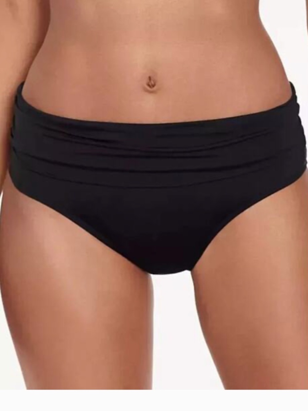 Lauren Ralph Lauren Women's "Beach Club Solid" Shirred Banded Hipster (14,Black)
